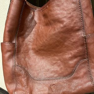 Leather Frye shoulder tote handbag